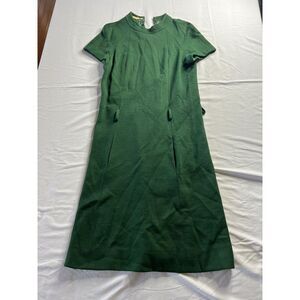 Vintage 60s Joan Leslie By Kasper Dress Union Pure Virgin‎ Wool Green Cocktail